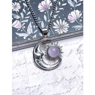 Kunzit Hold és Nap medál (lánccal is kérheted)