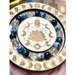 BŐSÉGTEREMTŐ kék tigrisszem, K2 és hegyikristály karkötő