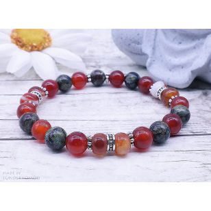 SÉTA AZ AVARBAN karneol és sárkányjáspis karkötő