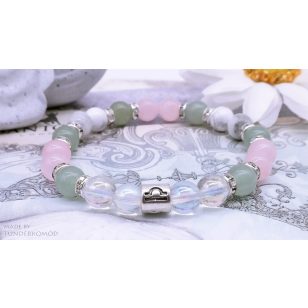   MÉRLEG horoszkópos karkötő jáde, angyal aura, rózsakvarc, howlit ásványokból