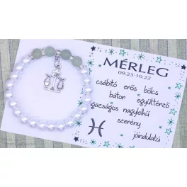   MÉRLEG karkötő jádéval és Swarovski Elements kristállyal