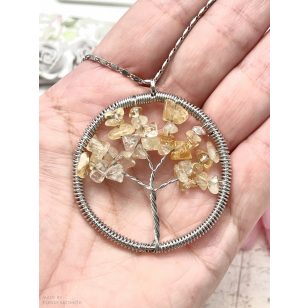 Nagy citrin ÉLETFA medál (lánccal is kérhető)