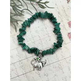   MALACHIT splitter karkötő Bikáknak Swarovski Elements kristállyal