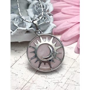 Rózsakvarc Nap és Hold medál (lánccal is kérhető)