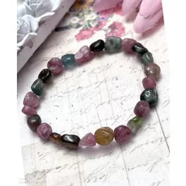 Turmalin pebble ásvány karkötő (multikolor)