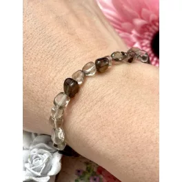 KITARTÁST SEGÍTŐ füstkvarc pebble karkötő