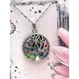   Abalone (paua, pávakagyló) ÉLETFA medál (lánccal is kérheted)