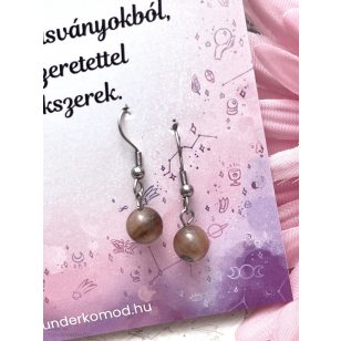 Kiasztolit fülbevaló (nemesacél alappal)