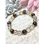  MELEGSÉG ÉS NYUGALOM hegyikristály, napfény aura, és bronz achát ásványkarkötő