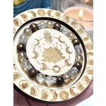  MELEGSÉG ÉS NYUGALOM hegyikristály, napfény aura, és bronz achát ásványkarkötő