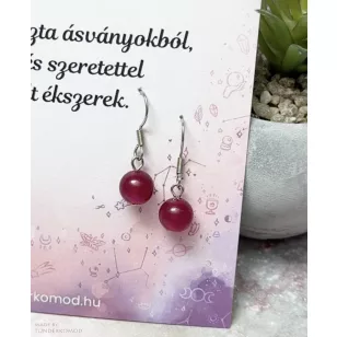 Mályva achát fülbevaló