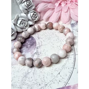 VÉGRE KIMONDOM rózsaszín zebrajáspis ásványkarkötő