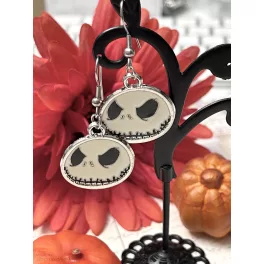 Halloween kollekció - fehér töklámpás fülbevaló