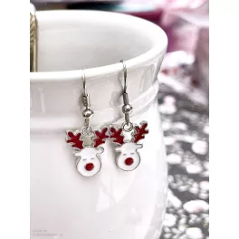 Rénszarvas fülbevaló nemesacél alappal