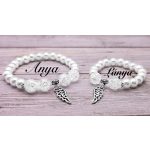 ANGYALI ÉRINTÉS teklagyöngy és hegyikristály Anya-Lánya karkötő szett hegyikristállyal