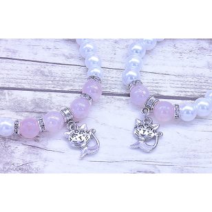   Cicás Anya-Lánya karkötő szett rózsakvarccal, több méretben