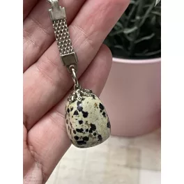 Dalmata jáspis kulcstartó, táskadísz