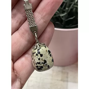Dalmata jáspis kulcstartó, táskadísz