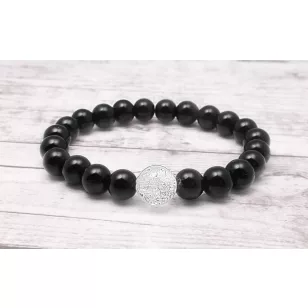 KRISTÁLYGYÖNGY teklagyöngy és hegyikristály karkötő