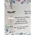 Tündérkés kulcstartó motivációs kártyával - fehér