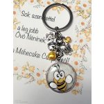 Kézzel festett, méhecskés pedagógus napi köszönet könyvjelző vagy kulcstartó