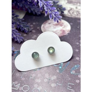 Labradorit fülbevaló, bedugós 6 mm