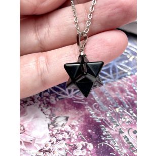 Obszidián MERKABA  medál (lánccal is kérhető)