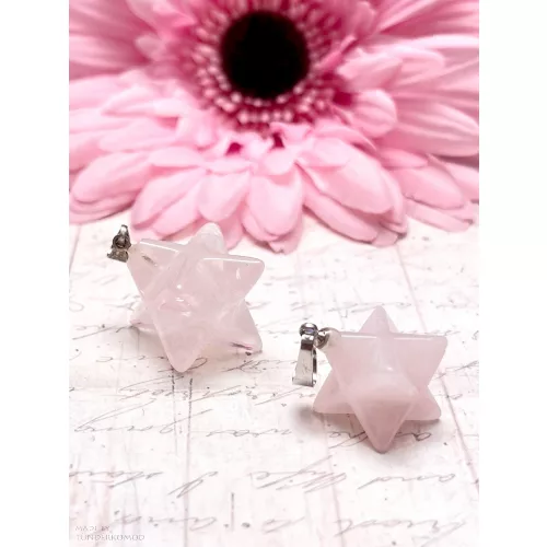 Rózsakvarc MERKABA medál (lánccal is kérhető)