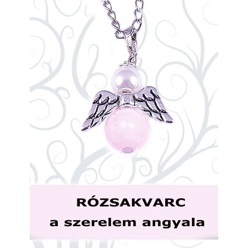 A SZERELEM ANGYALA rózsakvarc angyal nyaklánc