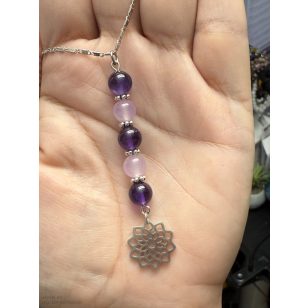   LÉLEKKAPU KORONACSAKRA ERŐSÍTŐ ametiszt jáde medál (lánccal is kérhető)