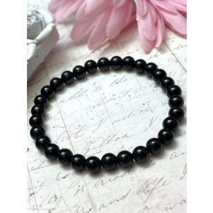   "Energiavámpírok elleni" védelmező FEKETE TURMALIN karkötő - 6 mm