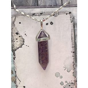   Sötétlila fluorit kettős végű VOGEL medál (lánccal is kérhető)