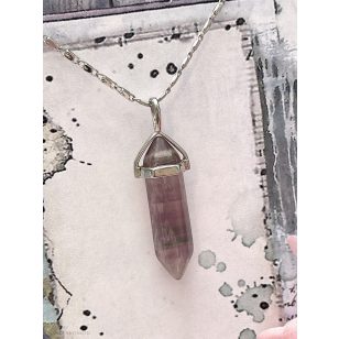   Világos fluorit kettős végű VOGEL medál (lánccal is kérhető)