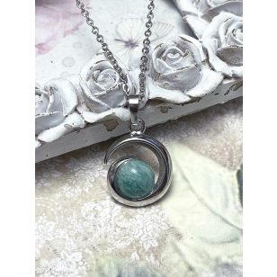 Amazonit spirál medál (lánccal is kérheted)