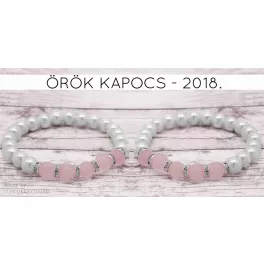   ÖRÖK KAPOCS barátságkarkötő szett rózsakvarccal és teklagyönggyel