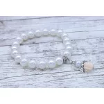 Citrin VÉDŐANGYAL karkötő fehér színű teklagyöngyökkel