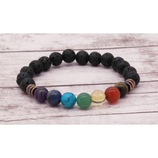 Csakrakarkötő fekete lávakővel