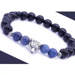 Párducos szodalit / ónix karkötő