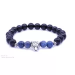 Párducos szodalit / ónix karkötő