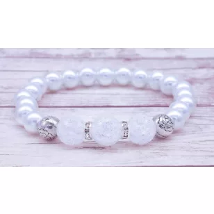 TISZTA ENERGIA hegyikristály / teklagyöngy karkötő