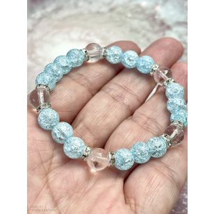 Kék roppantott hegyikristály karkötő