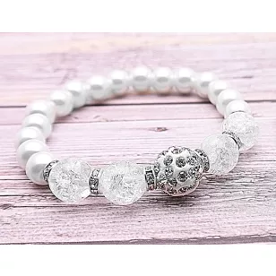 ENERGIAMÁGNES hegyikristály / teklagyöngy karlánc