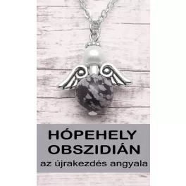   AZ ÚJRAKEZDÉS ANGYALA - hópehely obszidián angyal nyaklánc