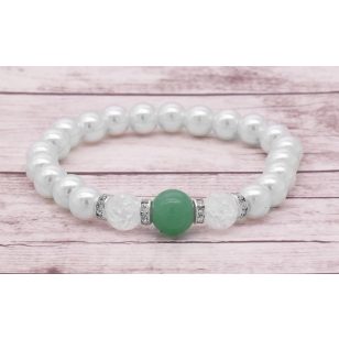   MÉRLEGeknek Egészségbevonzó jáde / hegyikristály karkötő 
