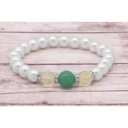   MÉRLEGEKNEK gazdagságbevonzó jade / teklagyöngy karkötő