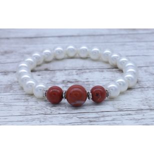 Jáspis / teklagyöngy karkötő