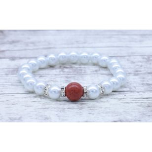AKARATERŐ jáspis / teklagyöngy karkötő