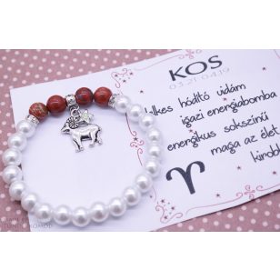    KOS horoszkópos karkötő jáspissal és Swarovski Elements kristállyal