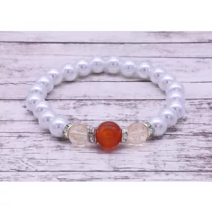   ️ OROSZLÁNoknak gazdagságbevonzó karneol / teklagyöngy karkötő