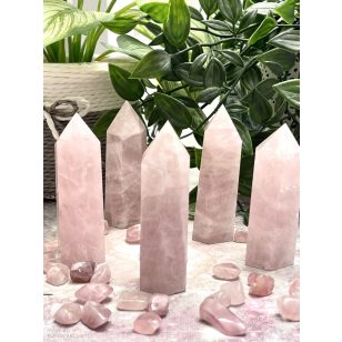 Rózsakvarc csiszolt oszlop (8 cm)